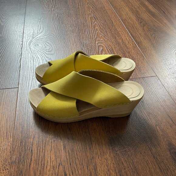 No. 6 Store Yellow Frida Wedge Clogs Sandals 39 8 - Picture 2 of 8